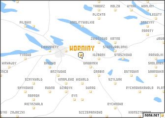 map of Worniny