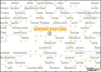 map of Worowice Smyków