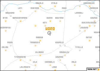 map of Woro