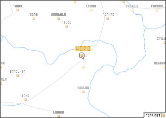 map of Woro