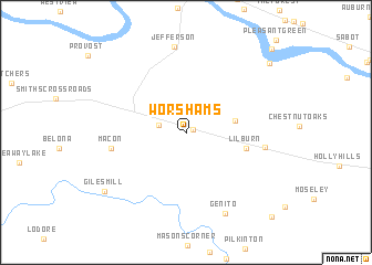 map of Worshams