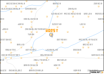 map of Worsy