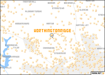 map of Worthington Ridge