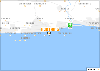 map of Worthing