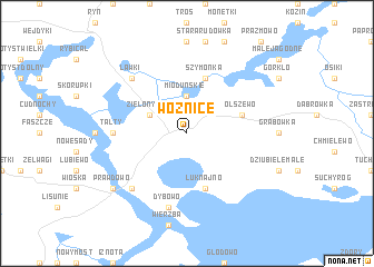 map of Woźnice