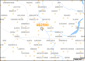 map of Woźniki