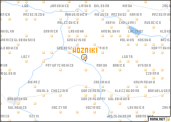 map of Wożniki