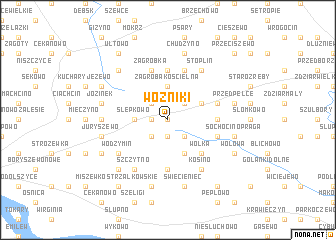 map of Woźniki