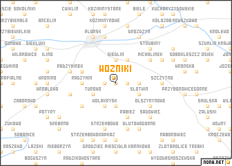 map of Wożniki