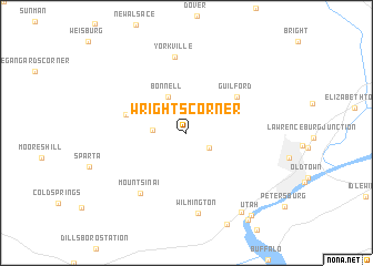 map of Wrights Corner