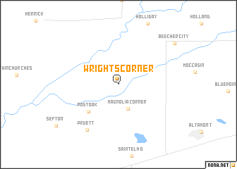 map of Wrights Corner