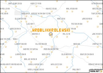 map of Wróblik Królewski