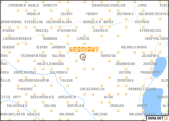 map of Wroniawy