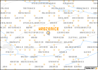 map of Wróżenice