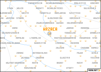 map of Wrząca