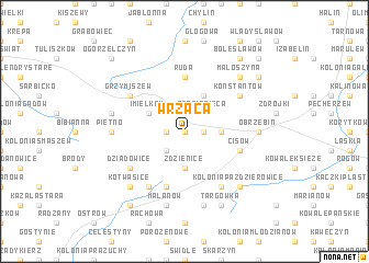 map of Wrząca