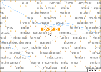 map of Wrząsawa