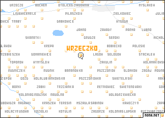 map of Wrzeczko