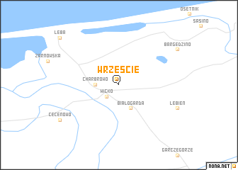 map of Wrzeście