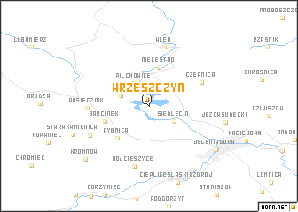 map of Wrzeszczyn