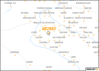 map of Wrzosy