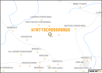 map of Wyatts Crossroads