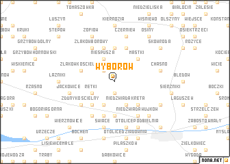 map of Wyborów