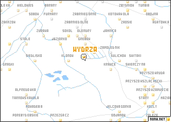 map of Wydrza