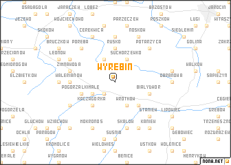 map of Wyrębin