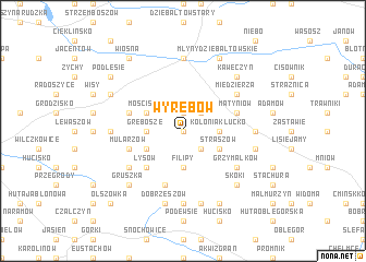 map of Wyrębów