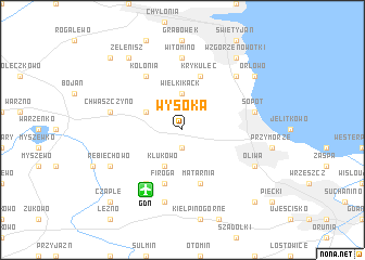 map of Wysoka