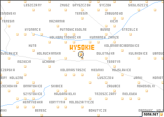 map of Wysokie