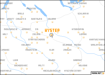 map of Występ