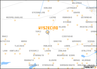 map of Wyszecino