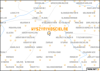 map of Wyszyny Kościelne