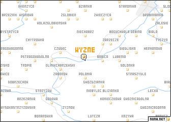 map of Wyżne