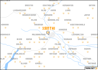 map of Xánthi