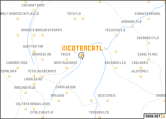 map of Xicoténcatl