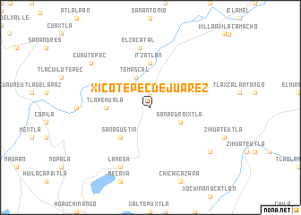 map of Xicotepec de Juárez