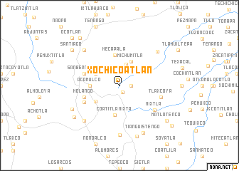 map of Xochicoatlán