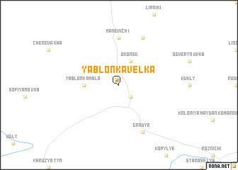 map of Yablonka Velʼka