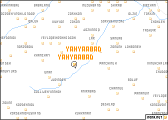 map of Yaḩyáābād