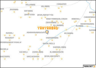 map of Yaḩyáābād