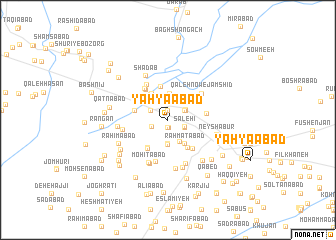 map of Yaḩyáābād