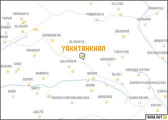 map of Yakhtah Khān