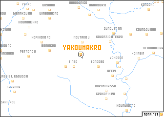 map of Yakoumakro