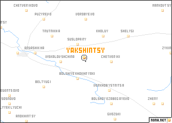 map of Yakshintsy