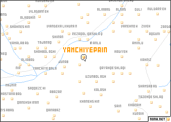 map of Yāmchī-ye Pāʼīn