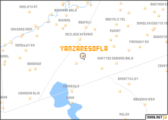 map of Yanzār-e Soflá