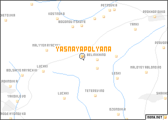 map of Yasnaya Polyana